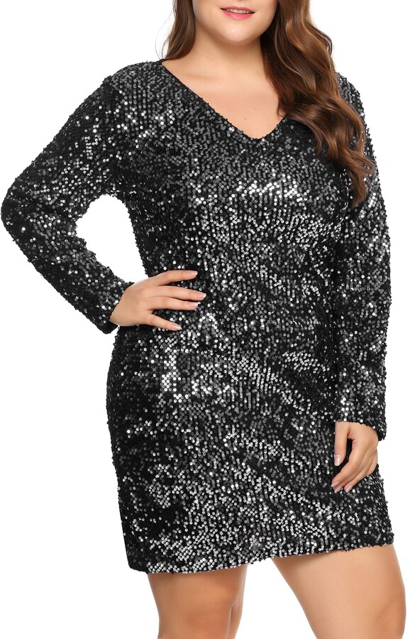 plus size silver dresses cheap
