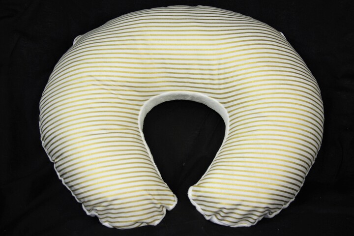 Nursing Pillow Cover - Gold Stripe With Minky Underside