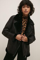 Thumbnail for your product : Oasis Womens Faux Fur Aviator Jacket