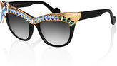 Thumbnail for your product : Karlsson Anna-Karin Magpie Cat-Eye Sunglasses, Golden/Blue