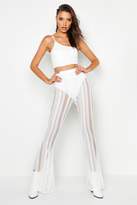 Thumbnail for your product : boohoo Tall Fishnet Flare Leg Trouser