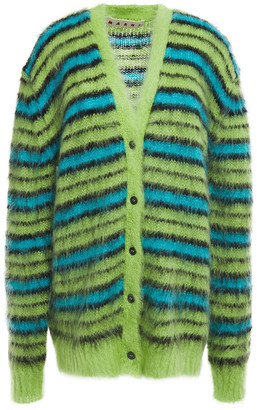 Marni Striped Brushed Mohair-blend Cardigan