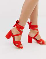 Thumbnail for your product : Park Lane wide fit tie leg block heeled sandals