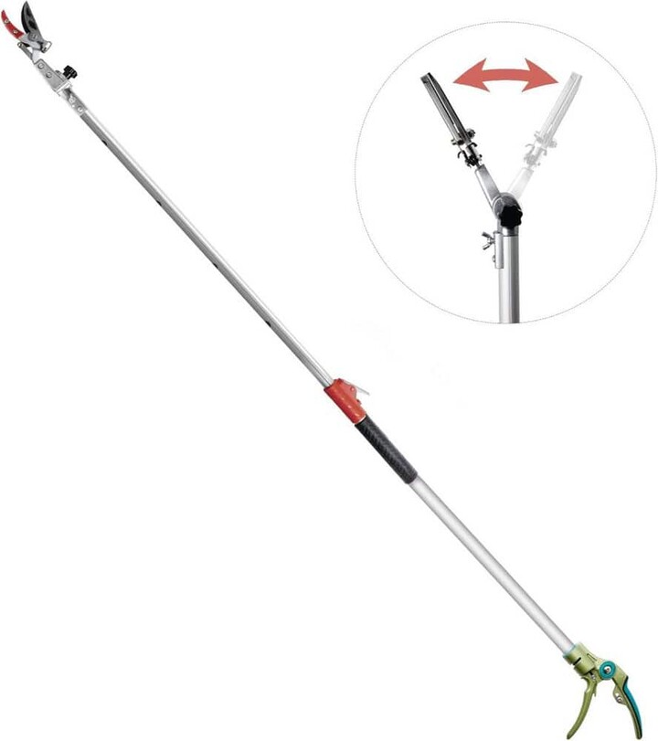 Misopily 65.4 in. Aluminum Telescopic Pole Tree Pruner, Extendable Handle Fruit Picker with Rotating Blade Head for Branch Cutter