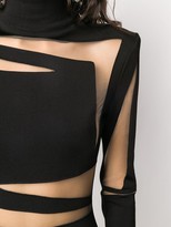 Thumbnail for your product : Balmain Sheer-Panel Fitted Mini-Dress