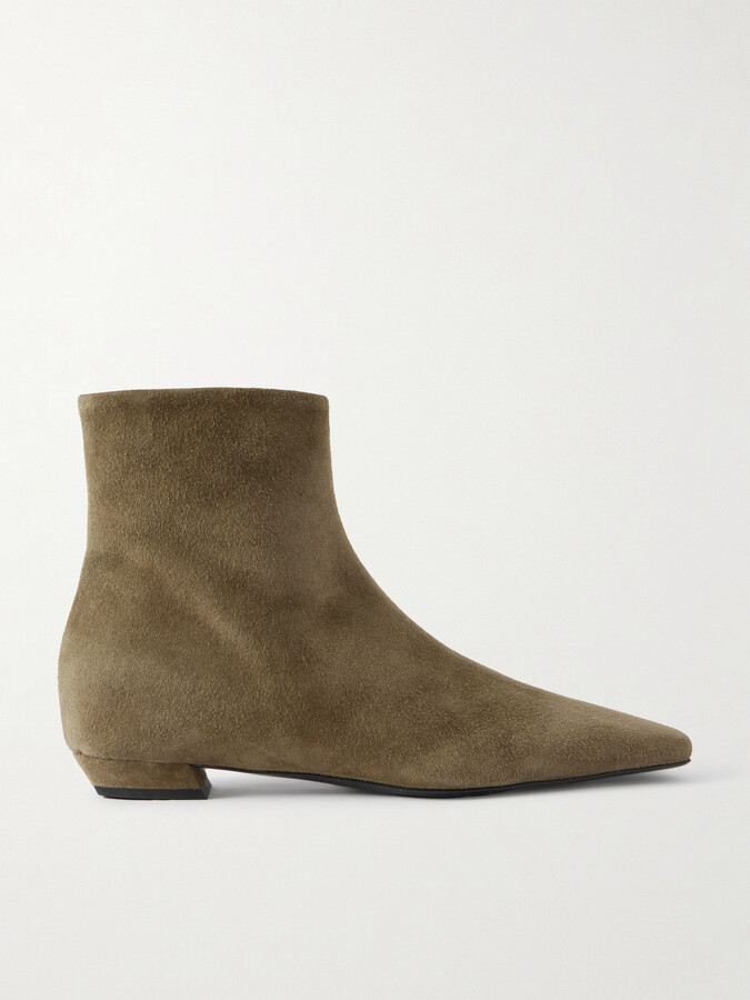 Proenza Schouler Suede Ankle Boots - Green