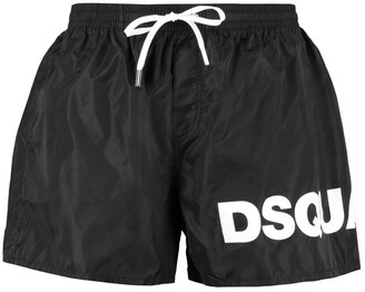 DSQUARED2 Logo Printed Drawstring Swim Shorts - ShopStyle