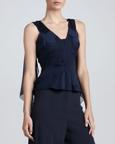 Thumbnail for your product : Zac Posen Chiffon Flutter-Sleeve Blouse