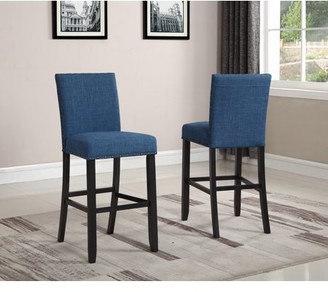 Roundhill Furniture Roundhill Biony Tan Fabric Bar Stools with Nailhead Trim, Set of 2