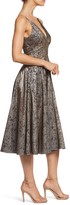 Thumbnail for your product : Dress the Population Delilah Plunging Jacquard Fit & Flare Midi Dress