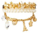 Thumbnail for your product : Charlotte Russe Star, Pearl & Eiffel Tower Charm Bracelet