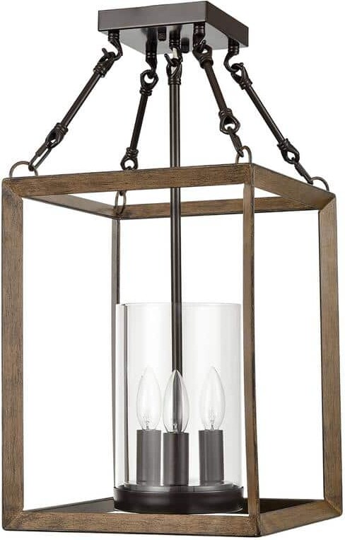 CLAXY 14 in. 3-Light Black Flush Mount with No Glass Shade and No Bulbs Included 1-Pack