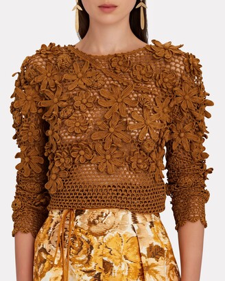 Ulla Johnson Yara Floral Crochet Sweater