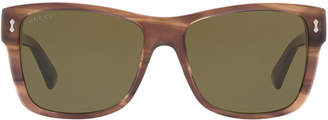 Gucci Gg0052s 55 Brown Rectangle Sunglasses
