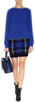 Thumbnail for your product : Milly Wool Blend Plaid Skirt in Black/Ivory