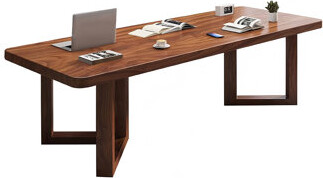 86.61"Minimalist Rectangular Walnut Conference Table