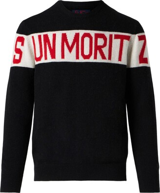 MC2 Saint Barth Man Sweater With Sun Moritz Print