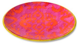 Ikat 10.5in Melamine Dinner Plate - Pink/Orange