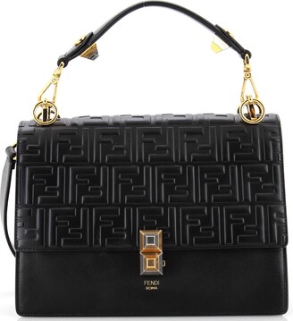 Fendi Flocked Black White Shoulder Bag  Luxury Fashion Clothing and  Accessories