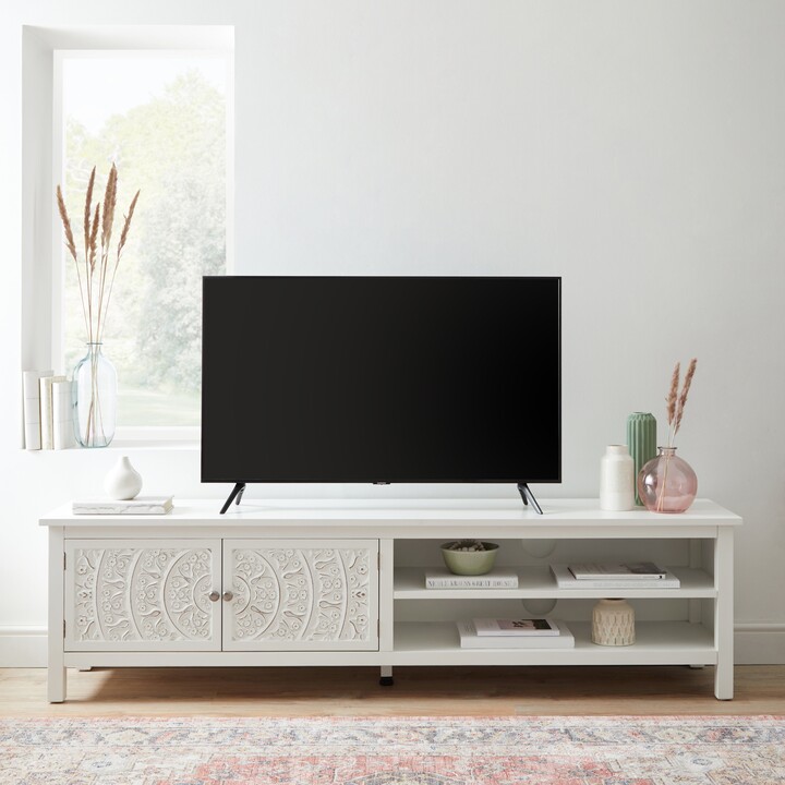 Dunelm Samira Extra Wide White TV Unit White ShopStyle
