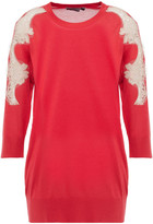 Thumbnail for your product : Dolce & Gabbana Corded Lace-paneled Silk Sweater