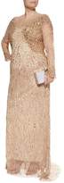 Thumbnail for your product : Marina Rinaldi Embellished Sheer Sleeve Gown