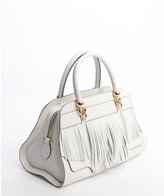 Thumbnail for your product : Tod's White Leather Fringed Small Handbag