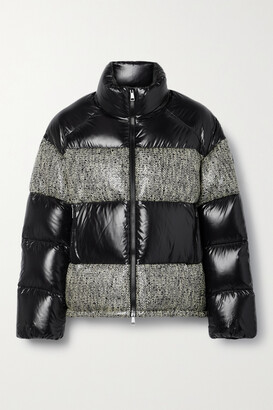 Moncler Erine Quilted Coated-tweed And Shell Down Jacket - Black - ShopStyle