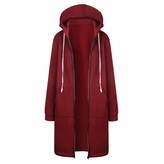Thumbnail for your product : Vicent Women's Casual Long Sleeve Longline Hoodie Sweatshirts Loose Hooded Coat Zipper Plus Size Tops Shirt Pullover Warm Autumn Jumper Jacket S-5XL Black
