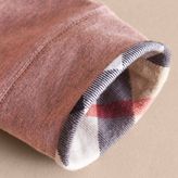 Thumbnail for your product : Burberry Check Detail Cotton Leggings