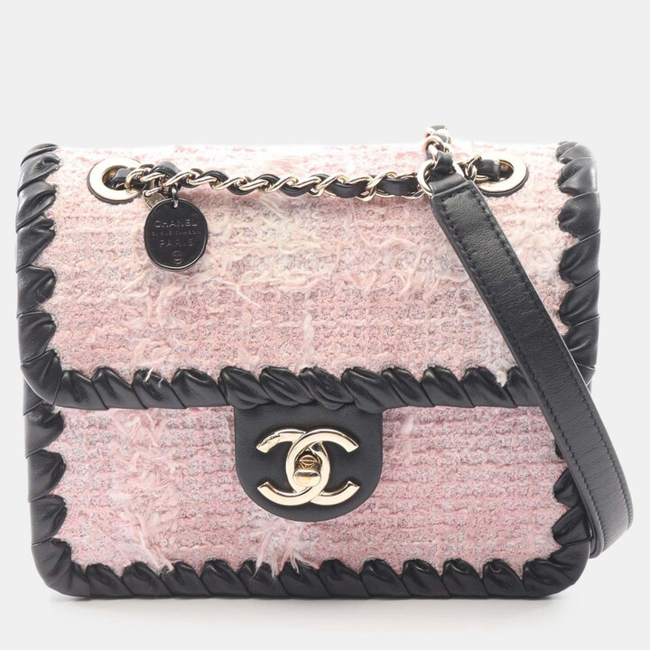 Chanel Black/Pink Mini CC Tweed My Own Frame Flap Bag