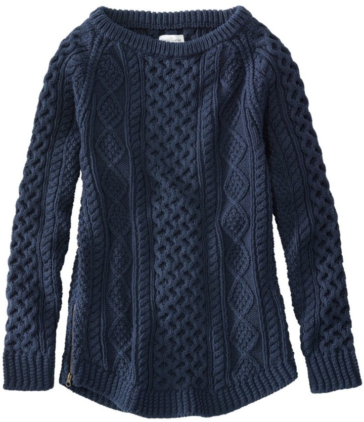 L.L. Bean Women's Signature Cotton Fisherman Tunic Sweater - ShopStyle