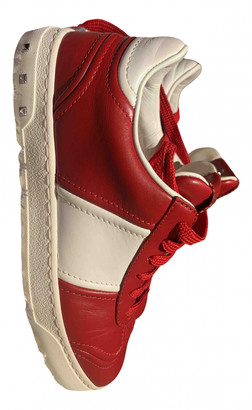 Red leather trainers womens uk Clearance