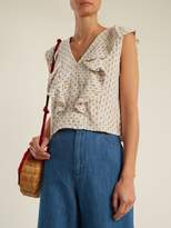 Thumbnail for your product : Ace&Jig Maggie V Neck Geometric Jacquard Cotton Top - Womens - White Multi