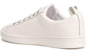 DKNY Embroidered Leather Sneakers