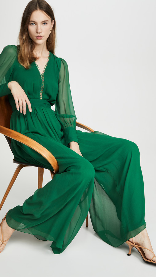 long sleeve chiffon jumpsuit