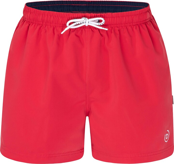 Bugatti® navy and green with attractive contrasting colour on the waistband. turquoise Modern mens swimming shorts in red