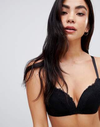 ASOS DESIGN push up non wired padded bra in lace