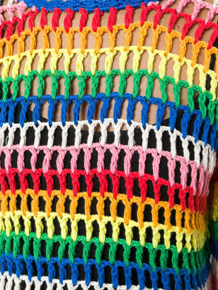 Mira Mikati rainbow open hand crochet top