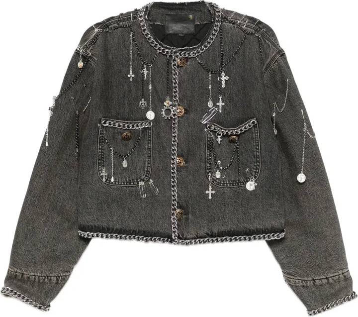 R 13 Appliqué-Embellished Jacket