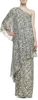 Thumbnail for your product : Notte by Marchesa 3135 Notte by Marchesa One-Shoulder Leopard-Print Caftan Gown