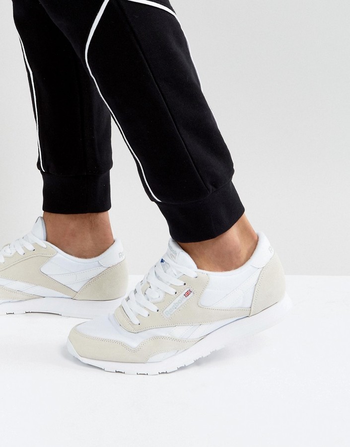 Reebok Classic nylon sneakers in white 6390 - ShopStyle
