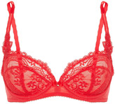 Thumbnail for your product : Wacoal Chrystalle Paneled Embellished Point D'esprit And Stretch-lace Underwired Bra
