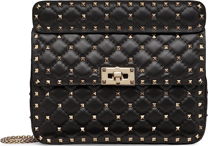 Valentino Garavani Women's Medium Nappa Rockstud Spike Shoulder Bag - Black