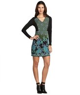 Thumbnail for your product : Ali Ro turquoise black vneck jersey dress