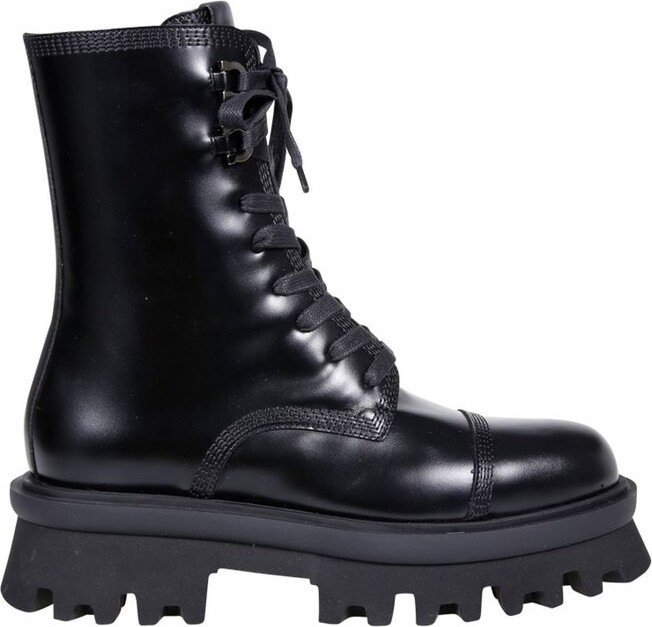 Ferragamo Chunky Lace-Up Combat Boots