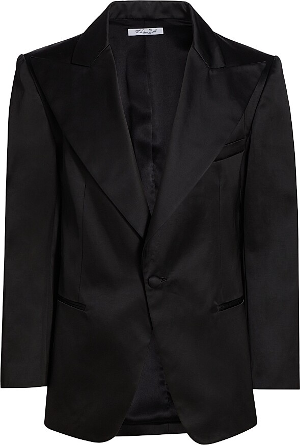 LaQuan Smith Men's Satin Suit Jacket - Black - Size 36