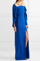 Thumbnail for your product : Roland Mouret Cheveley Cold-shoulder Crepe Gown - Royal blue