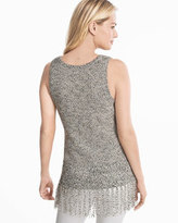 Thumbnail for your product : White House Black Market Marled Fringe Sleeveless Sweater