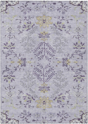 HomeRoots 10' X 14' Lavender Purple And Gray Floral Washable Indoor Outdoor Area Rug